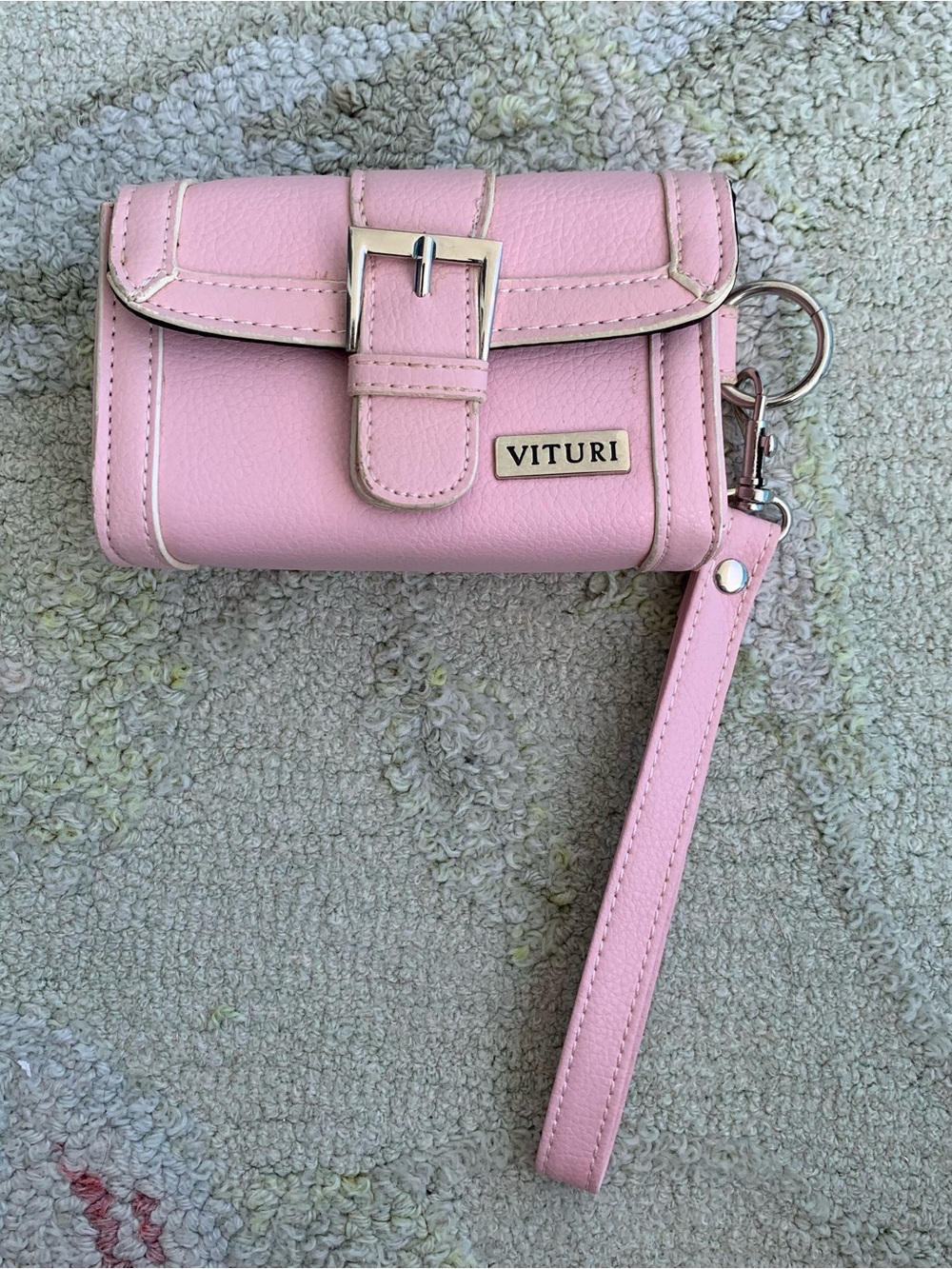 Vintage Y2K vituri Womens Wristlet Pink Faux Leather Wallet 5.5"x4" camera case
